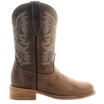 Brown Square Toe Kids Western Boots | Kids Western Dance Boots
