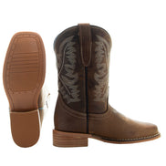 Brown Square Toe Kids Western Boots | Kids Western Dance Boots