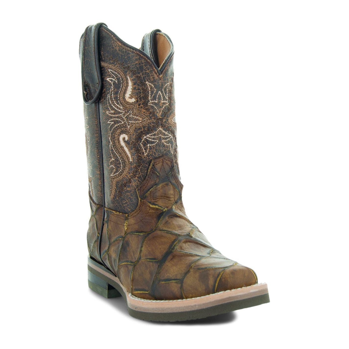 Soto Boots Kids Pirarucu Print Cowboy Boots