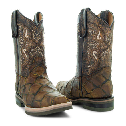 Soto Boots Kids Pirarucu Print Cowboy Boots