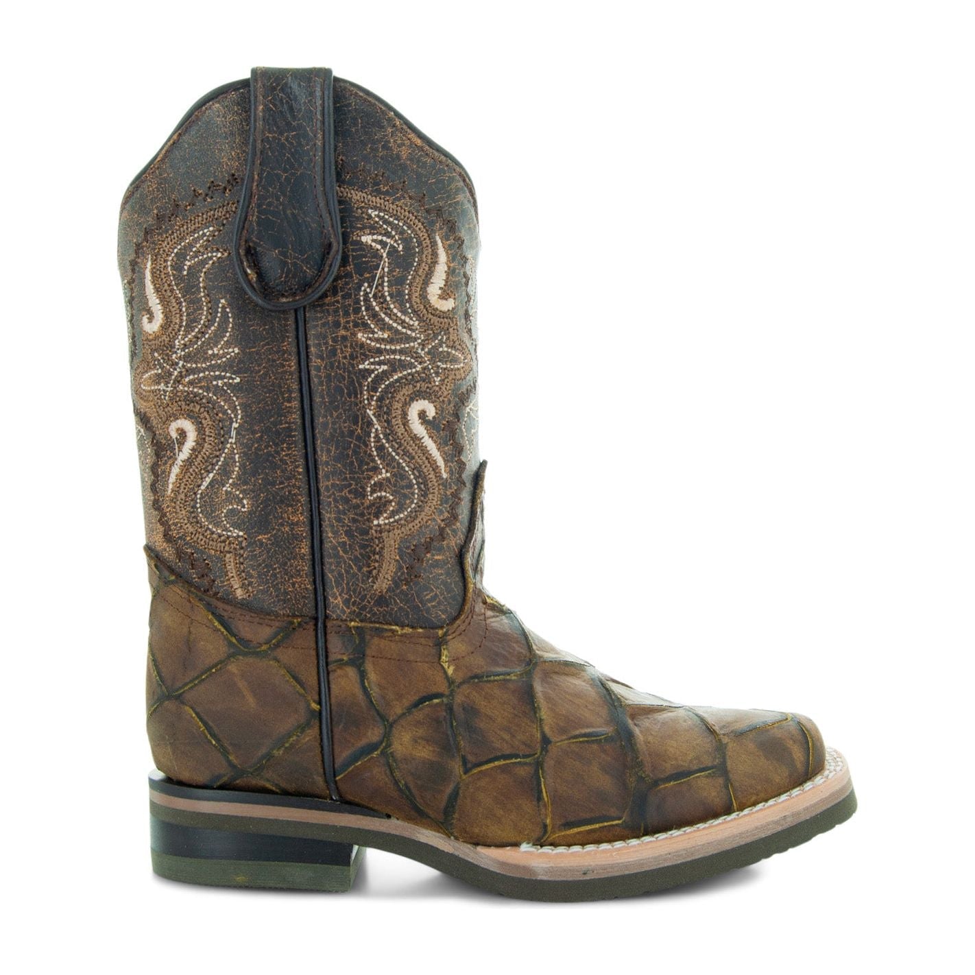 Soto Boots Kids Pirarucu Print Cowboy Boots