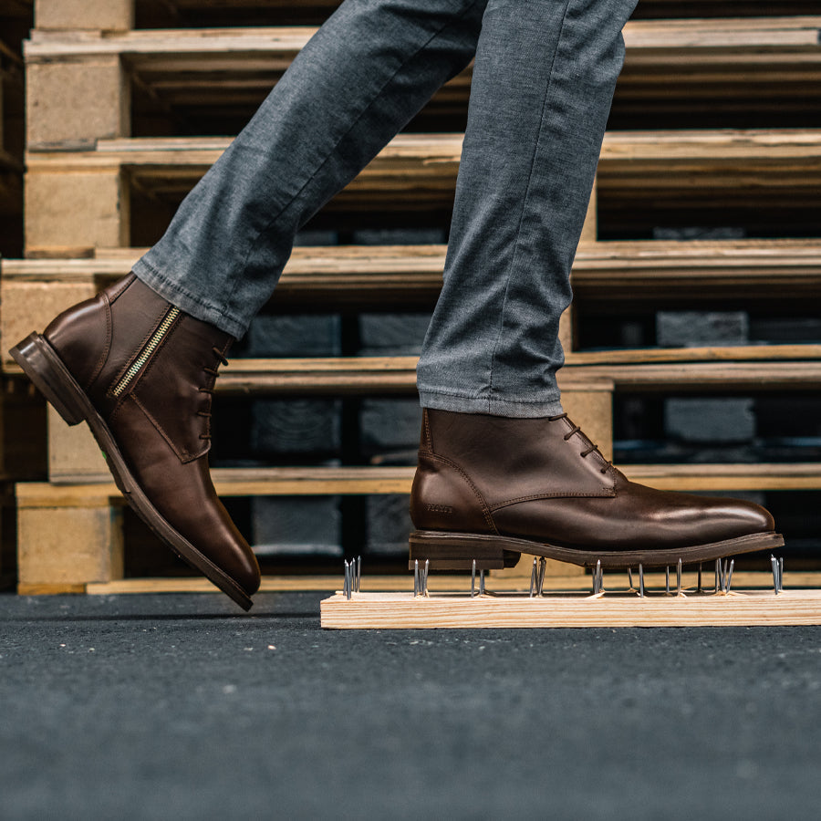 STEEL TOE LACE UP BOOT MICH BROWN