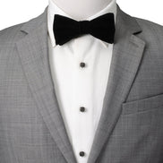 Black Stainless Steel Black Crystal Cufflink and 5-Stud Set