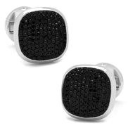 Stainless Steel Black Pave Crystal 5-Stud Set