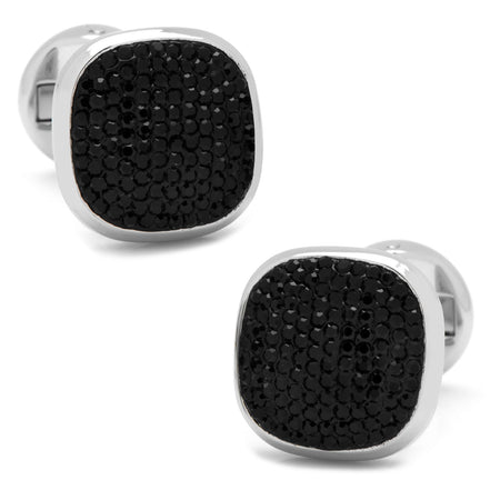 Stainless Steel Black Pave Crystal 5-Stud Set