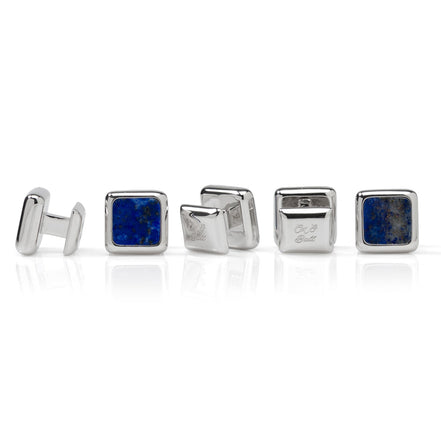 Sterling Silver and Lapis JFK Presidential 5-Stud Set