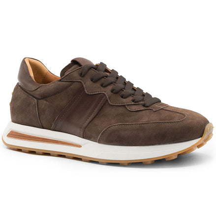 Nic Roxi Suede & Calfskin Sneaker, Nicotine