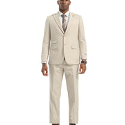 Stacy Adams 2-Piece Solid Suit – Modern Fit with Peak Lapel