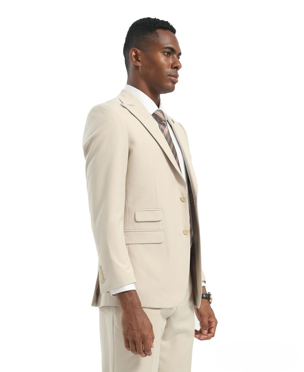 Stacy Adams 2-Piece Solid Suit – Modern Fit with Peak Lapel