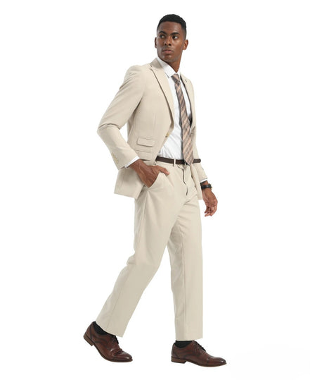 Stacy Adams 2-Piece Solid Suit – Modern Fit with Peak Lapel