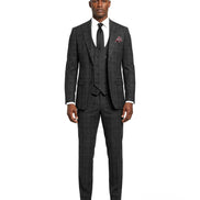 Stacy Adams 3-Piece Windowpane Suit