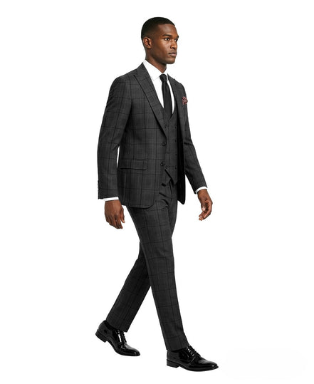 Stacy Adams 3-Piece Windowpane Suit