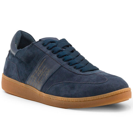Shizzo Signature Leather Sneakers, Navy