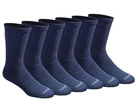 Dickies Men's Dry-tech Moisture Control Crew Socks Multipack, Black (6 Pairs)