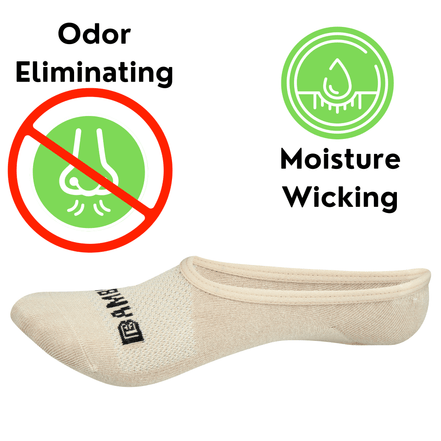 Bamboo Sports Super Low Cut No Show Bamboo Rayon Socks- Breathable, Moisture Wicking, Odor Eliminating, 4 Pair