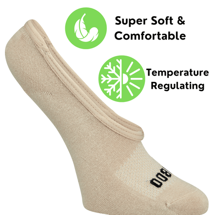 Bamboo Sports Super Low Cut No Show Bamboo Rayon Socks- Breathable, Moisture Wicking, Odor Eliminating, 4 Pair