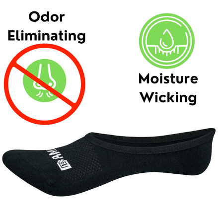 Bamboo Sports Super Low Cut No Show Bamboo Rayon Socks- Breathable, Moisture Wicking, Odor Eliminating, 4 Pair