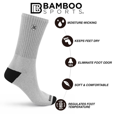 Premium Bamboo Rayon Crew Socks