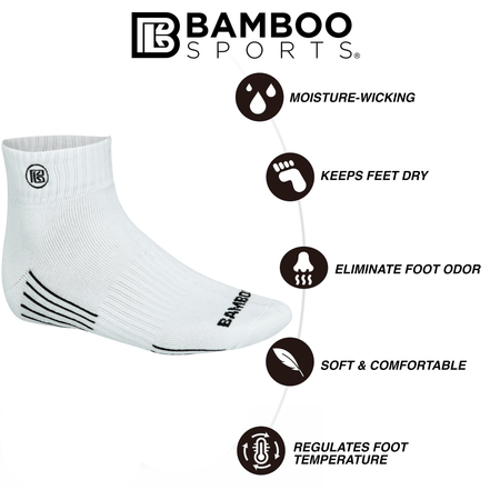Premium Bamboo Rayon Quarter High Crew Socks