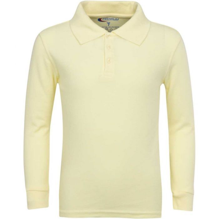Boy's Long Sleeve Pique Polo Shirt