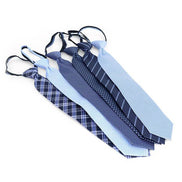 Microfiber Classic Blue Zipper Pre-Tied Neckties