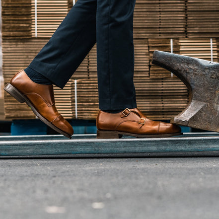 STEEL TOE MONK STRAP SHOE DANTE AMBER