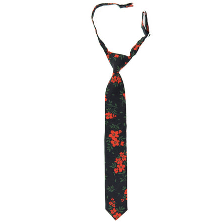 Red Hot Floral Boys Tie