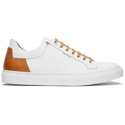 Diaz Rubberized Calfskin Sneaker White