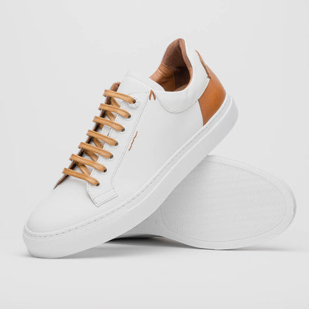 Diaz Rubberized Calfskin Sneaker White