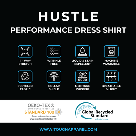 Hustle Sport Shirt - Long Sleeve - Light Blue Banker Stripe