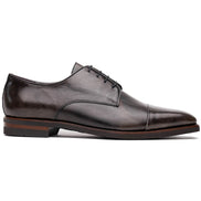 Enzo Italian Calfskin Cap Toe Burnished Black