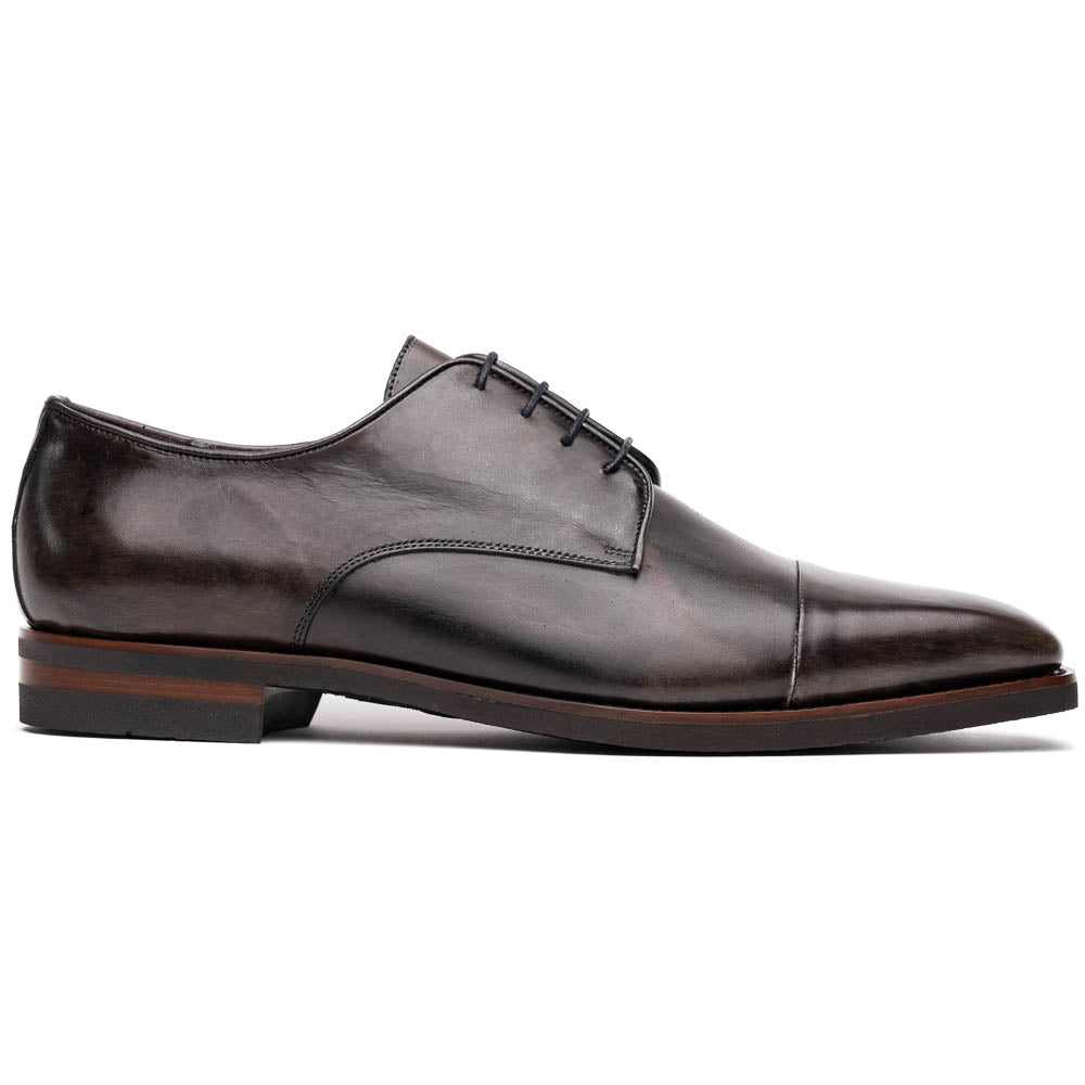 Enzo Italian Calfskin Cap Toe Burnished Black