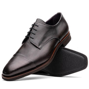 Enzo Italian Calfskin Cap Toe Burnished Black