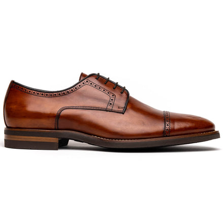Giovanni Italian Calfskin Lace Up Cognac