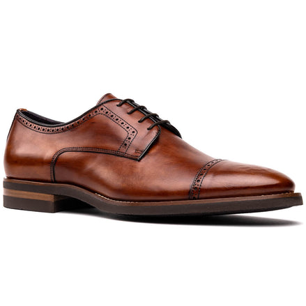 Giovanni Italian Calfskin Lace Up Cognac