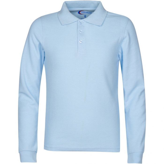 Boy's Long Sleeve Pique Polo Shirt