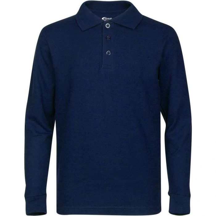 Boy's Long Sleeve Pique Polo Shirt