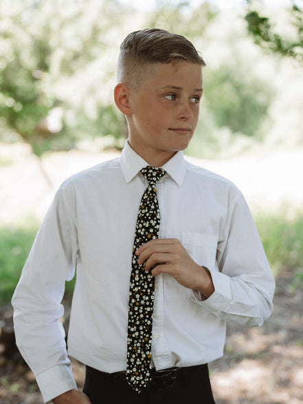 Midnight Floral Boys Tie