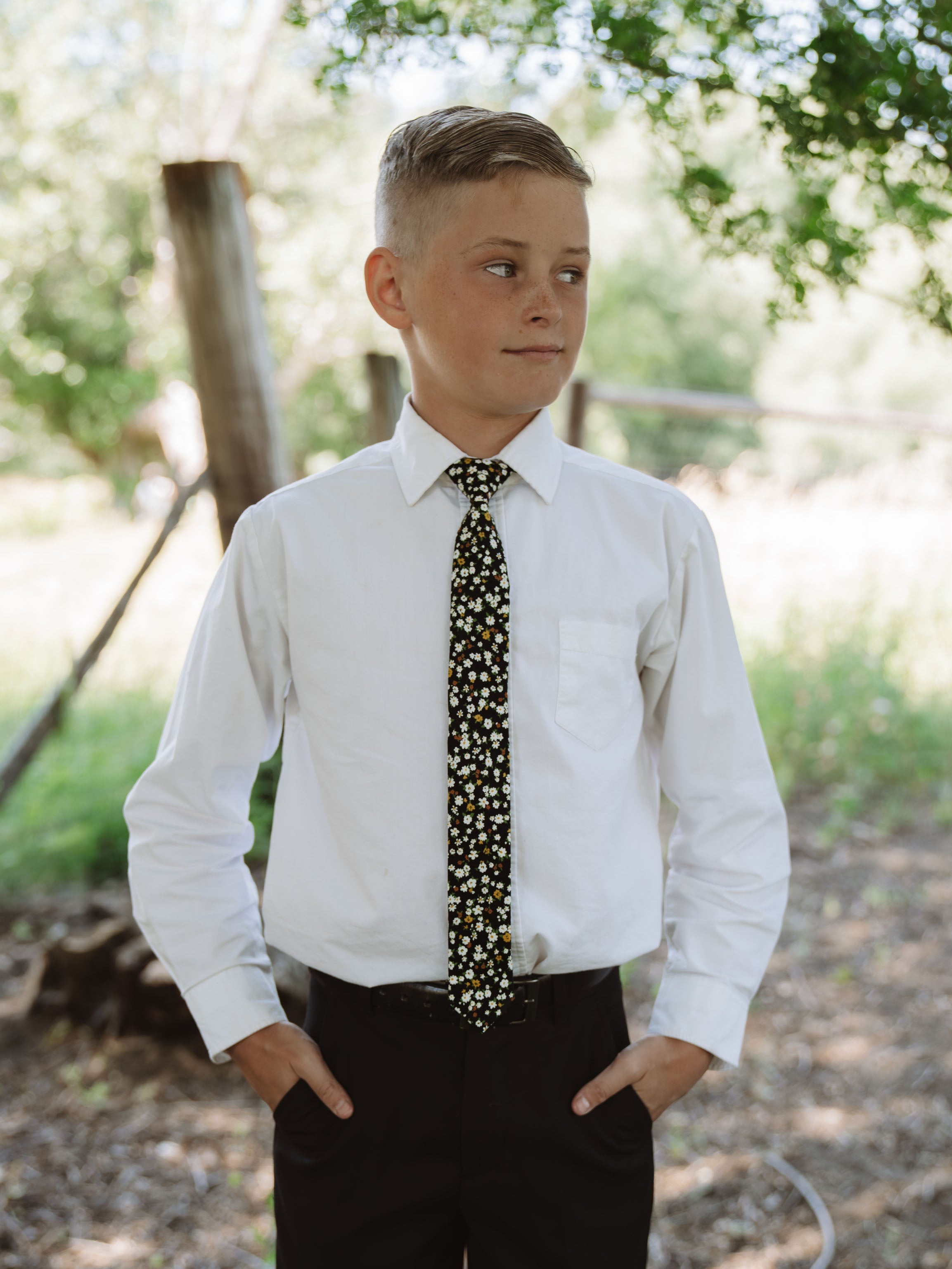 Midnight Floral Boys Tie