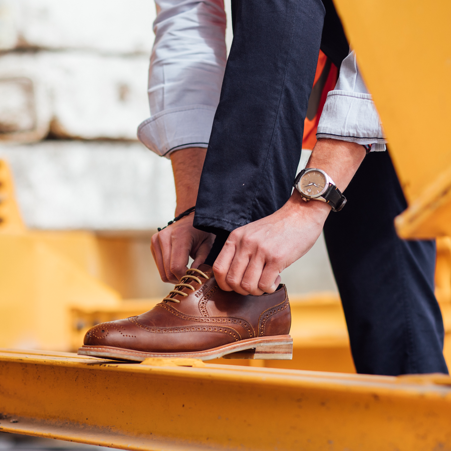 STEEL TOE OXFORD SHOE PILOT AMBER