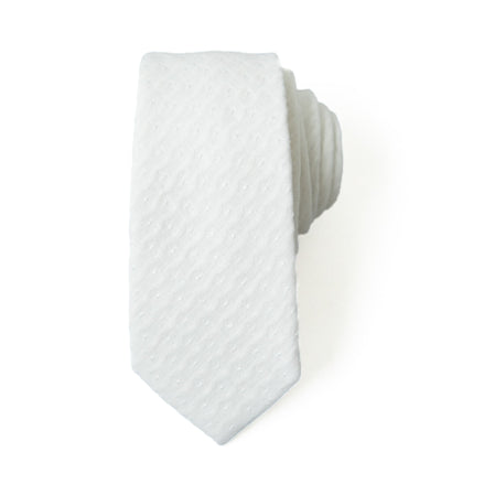 Quilted White Men's Tie