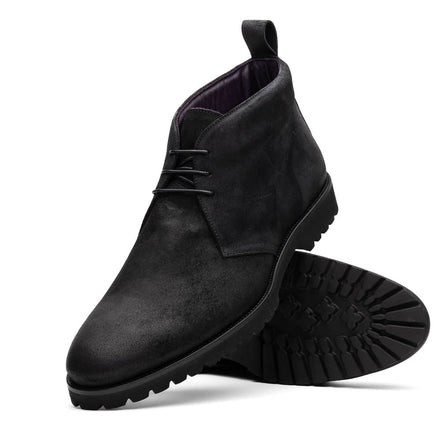 Rezza Suede Calfskin Chukka Boot Black
