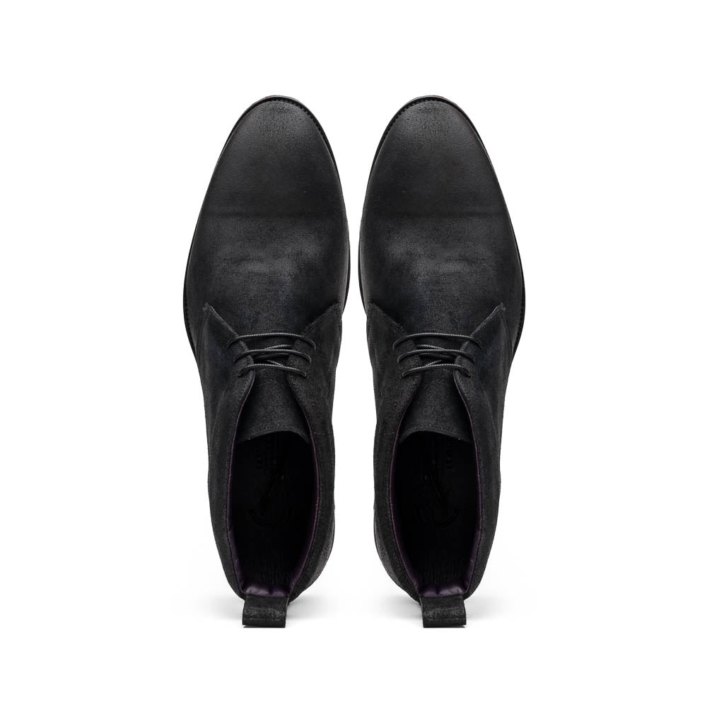 Rezza Suede Calfskin Chukka Boot Black