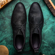 Rezza Suede Calfskin Chukka Boot Black