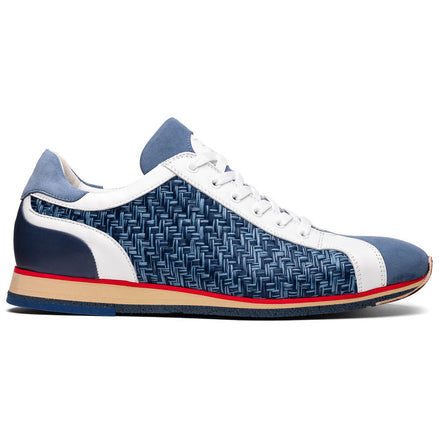 Ripi Calfskin Hand Weave Sneaker Blue