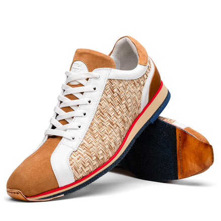 Ripi Calfskin Hand Weave Sneaker Brown
