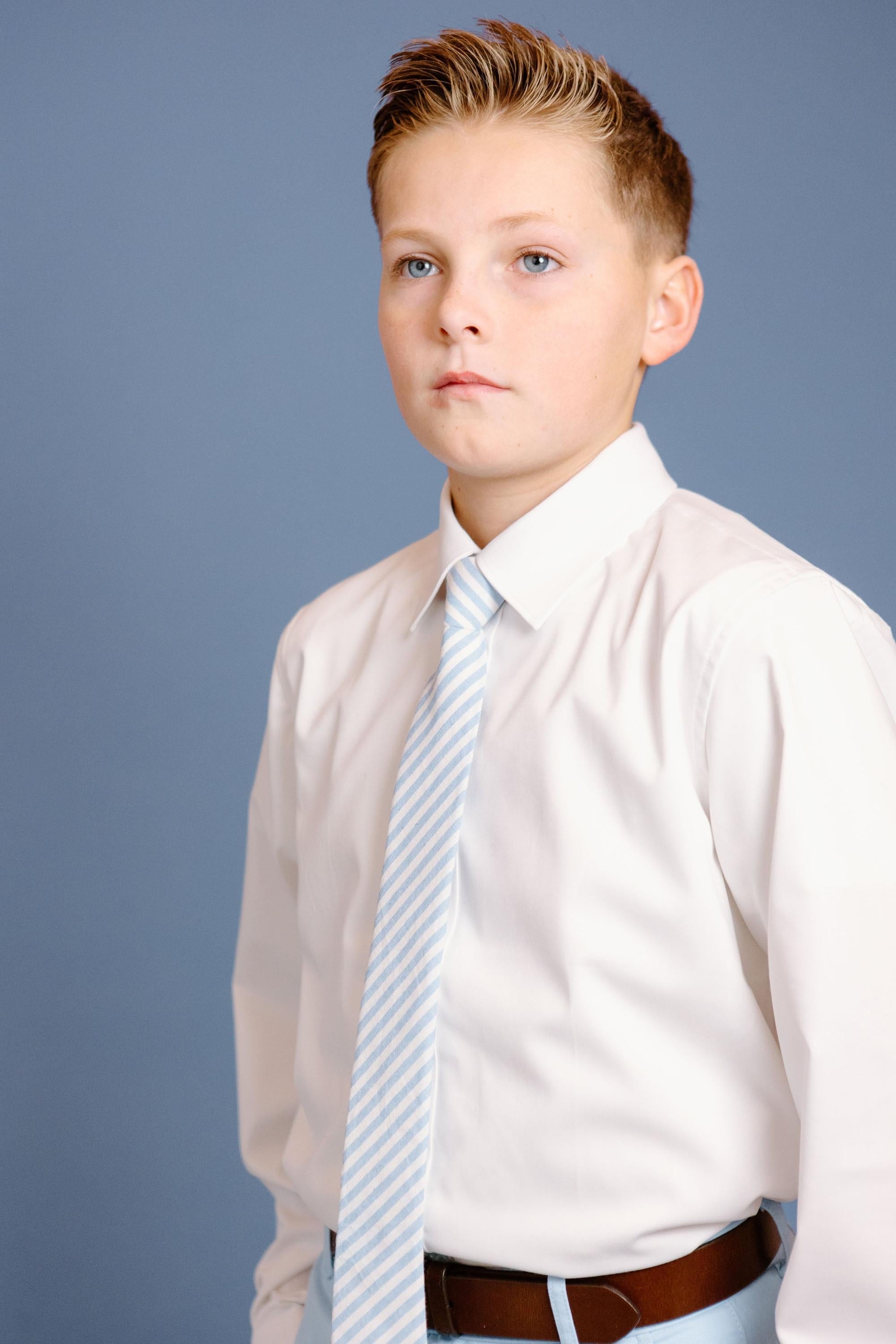 Robin Egg Stripe Boys Tie