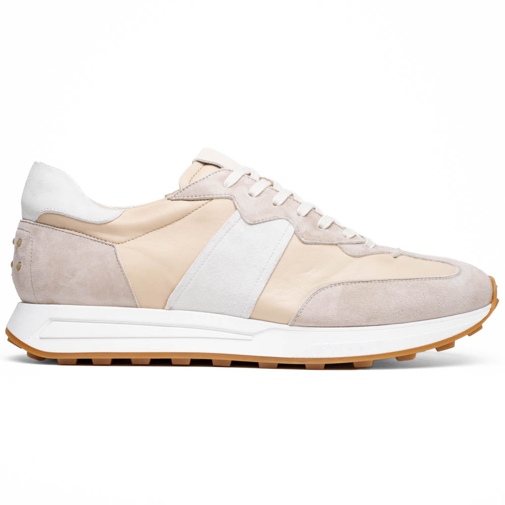 Roxi Suede & Calfskin Sneaker, Taupe