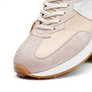 Roxi Suede & Calfskin Sneaker, Taupe