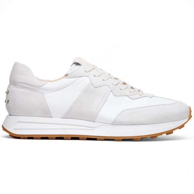 Roxi Suede & Calfskin Sneaker, White